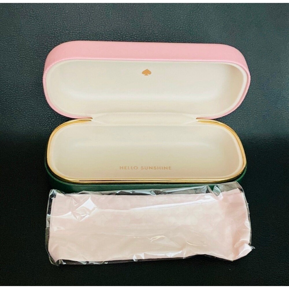 Kate Spade-Hard Eye Glass Case- Pink & Green- So Happy to See You